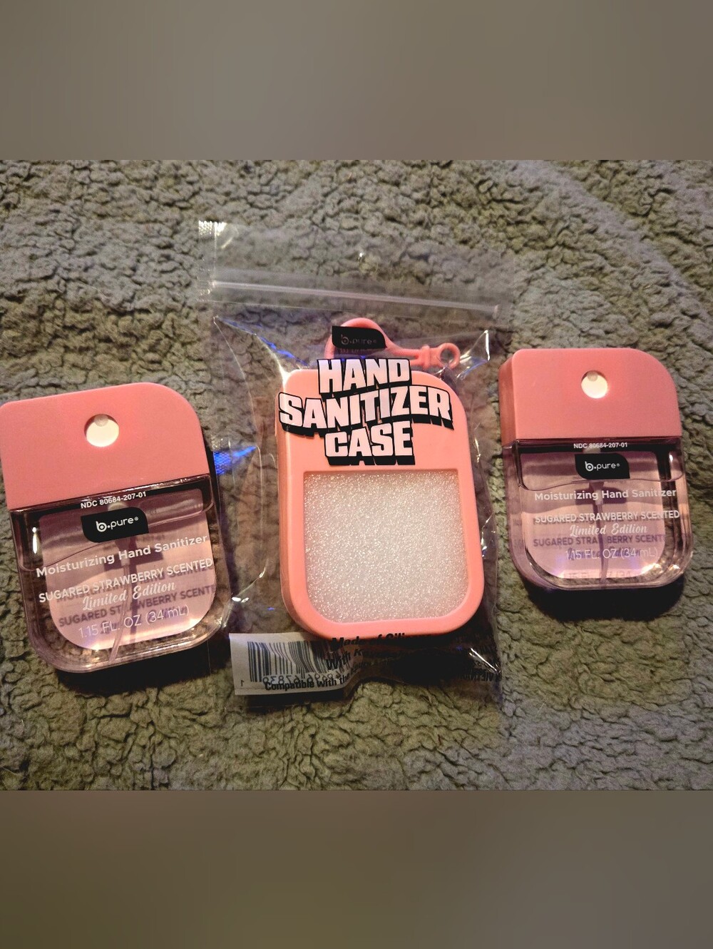 B Pure Pink Hand Sanitizer Case And 2 Sanitizer